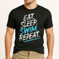 Eat Sleep Swim Repeat Swimming Cooling Performance Crew T-Shirt