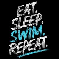 Eat Sleep Swim Repeat Swimming Cooling Performance Crew T-Shirt