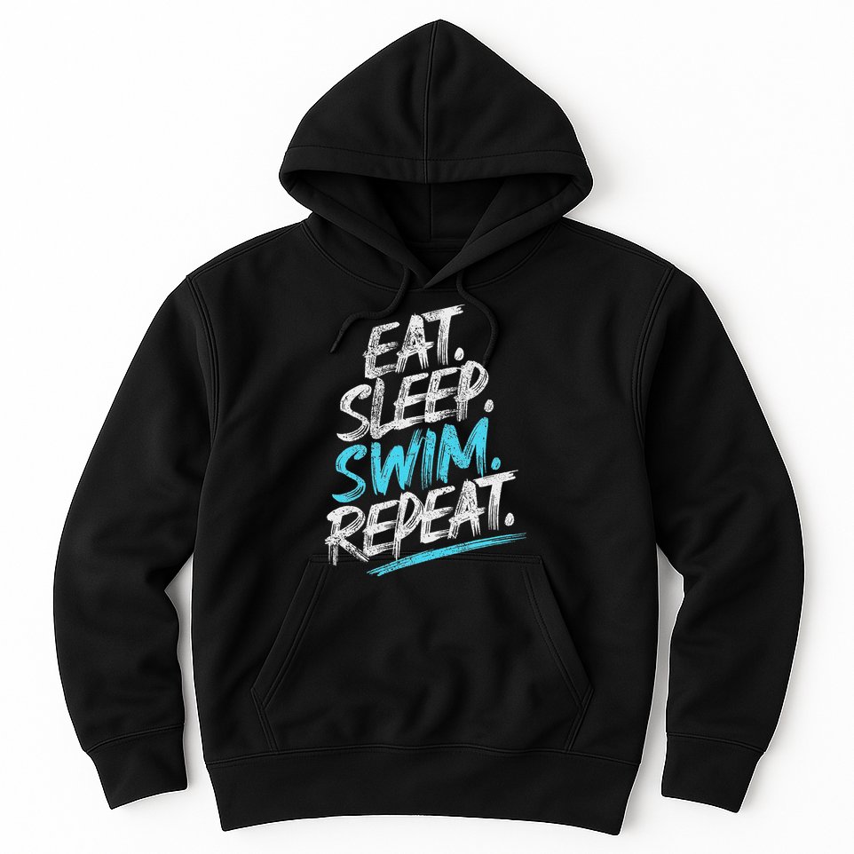 Eat Sleep Swim Repeat Swimming Hoodie