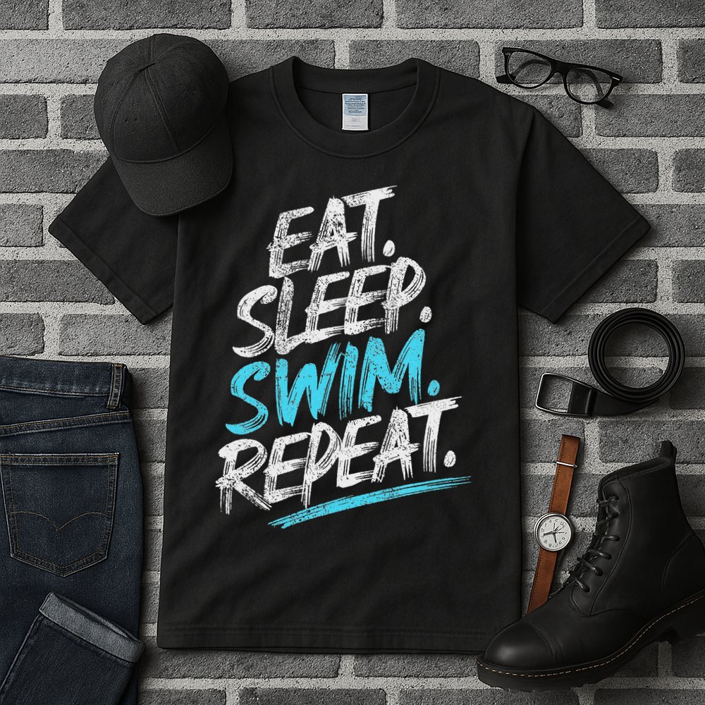 Eat Sleep Swim Repeat Swimming Tall T-Shirt