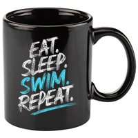 Eat Sleep Swim Repeat Swimming 11oz C Handle Ceramic Mug