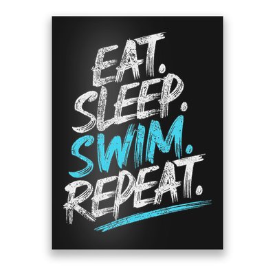 Eat Sleep Swim Repeat Swimming Poster
