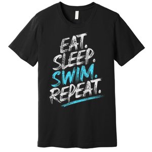 Eat Sleep Swim Repeat Swimming Premium T-Shirt