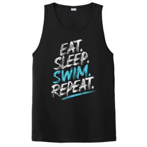 Eat Sleep Swim Repeat Swimming PosiCharge Competitor Tank