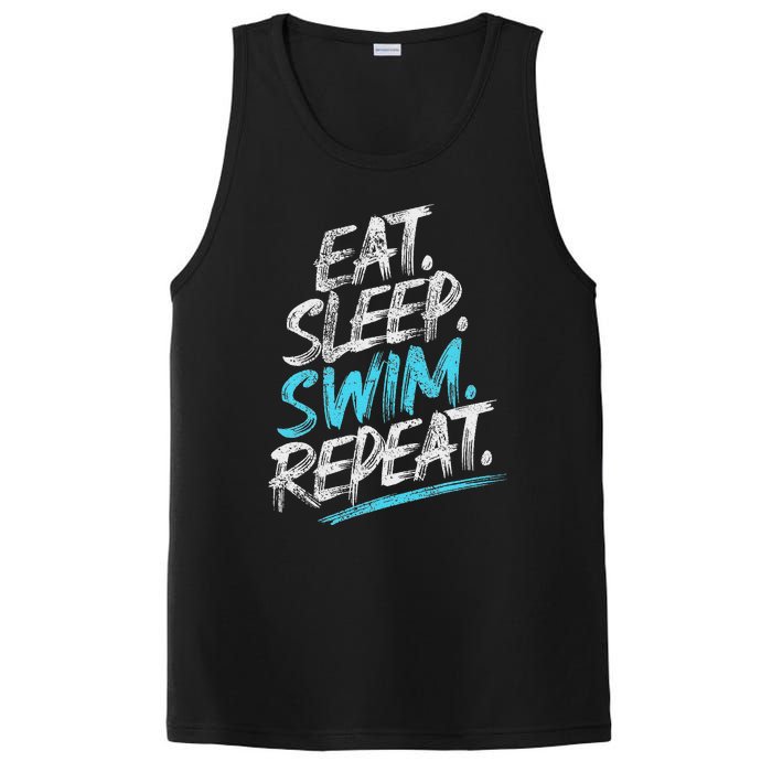 Eat Sleep Swim Repeat Swimming PosiCharge Competitor Tank