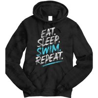 Eat Sleep Swim Repeat Swimming Tie Dye Hoodie