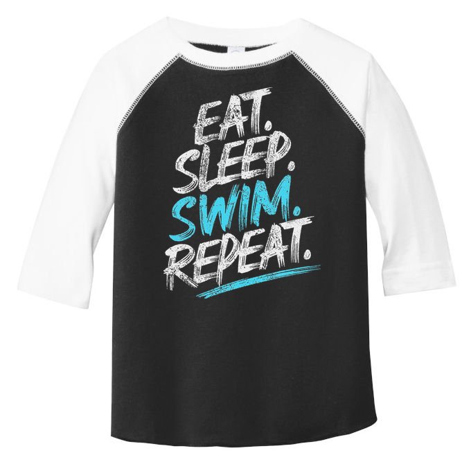 Eat Sleep Swim Repeat Swimming Toddler Fine Jersey T-Shirt