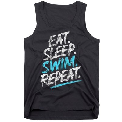 Eat Sleep Swim Repeat Swimming Tank Top