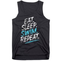 Eat Sleep Swim Repeat Swimming Tank Top