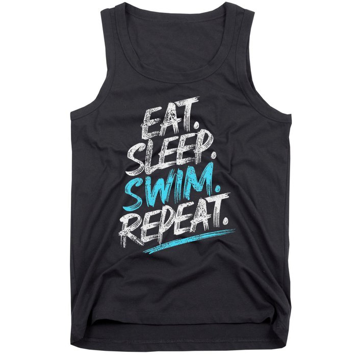 Eat Sleep Swim Repeat Swimming Tank Top