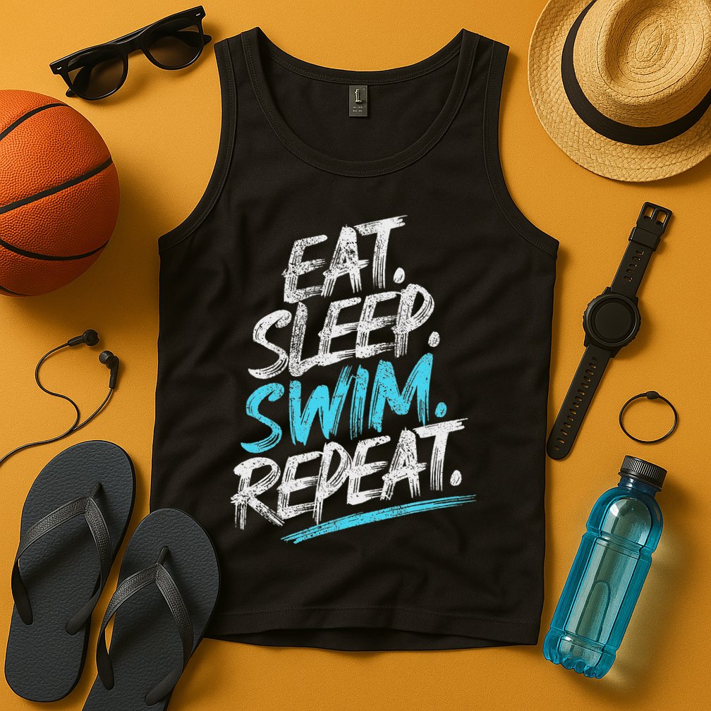 Eat Sleep Swim Repeat Swimming Tank Top
