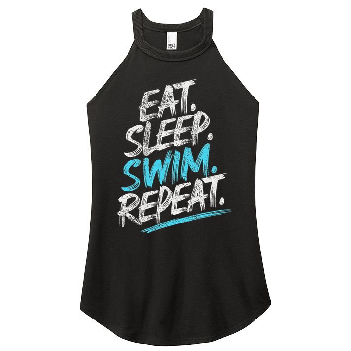 Eat Sleep Swim Repeat Swimming Women's Perfect Tri Rocker Tank