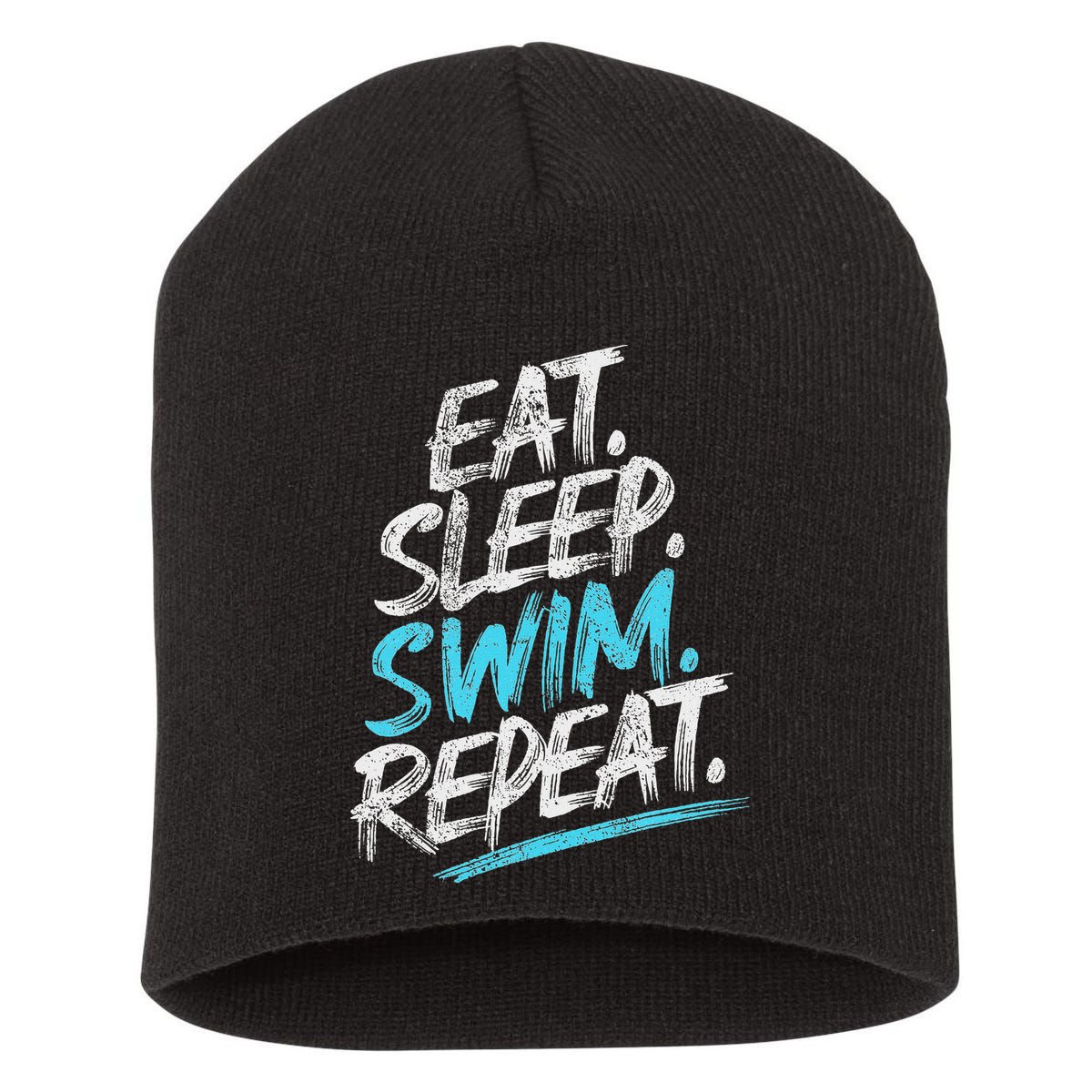 Eat Sleep Swim Repeat Swimming Short Acrylic Beanie