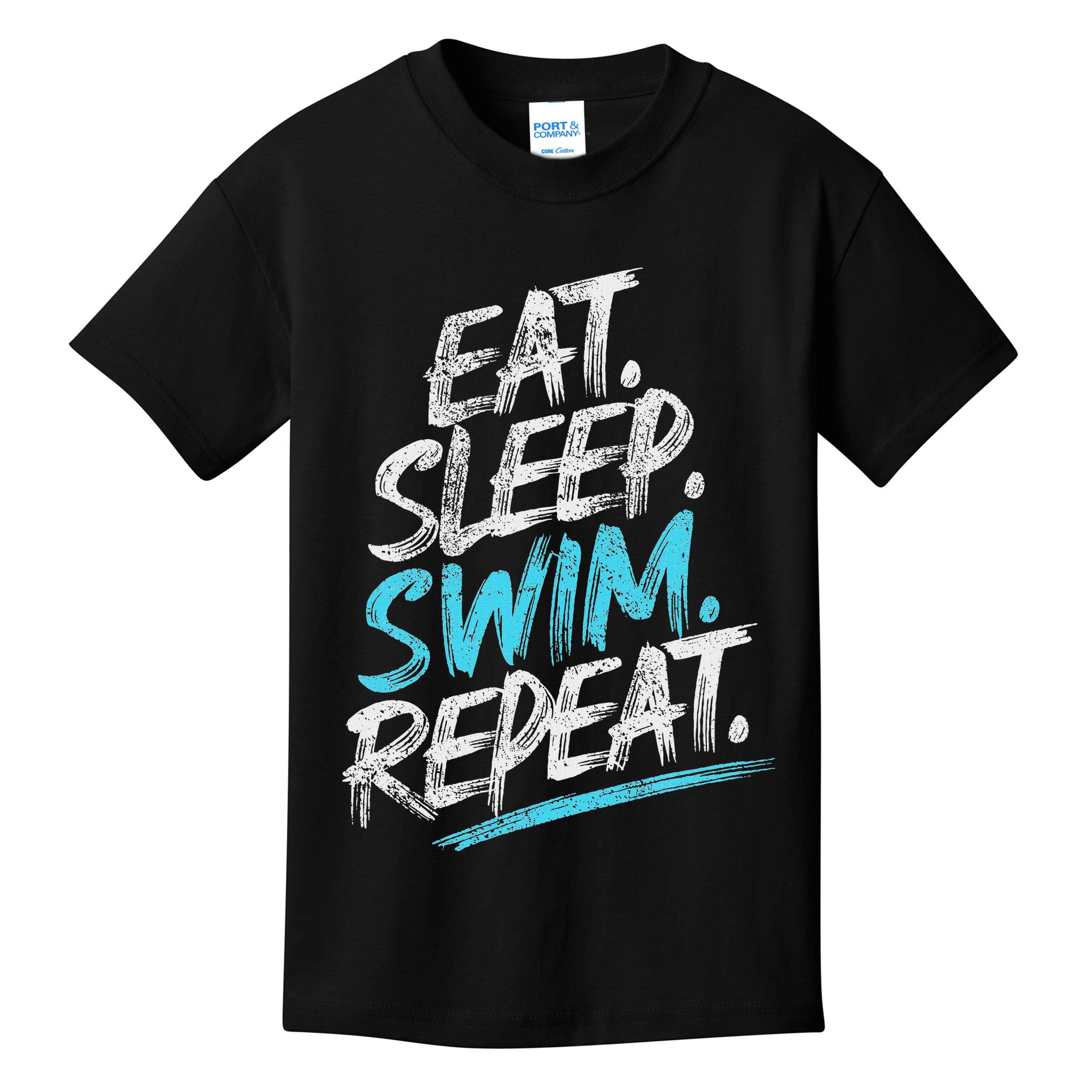 Eat Sleep Swim Repeat Swimming Kids T-Shirt