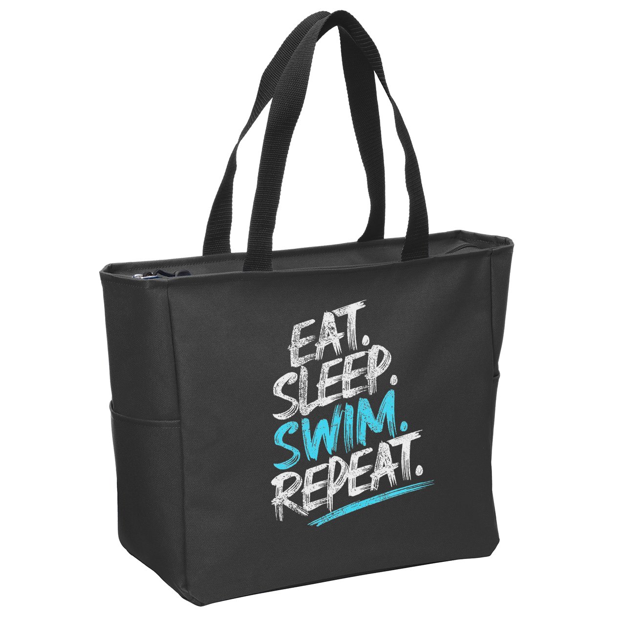 Eat Sleep Swim Repeat Swimming Zip Tote Bag
