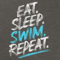Eat Sleep Swim Repeat Swimming Cotton Canvas Backpack