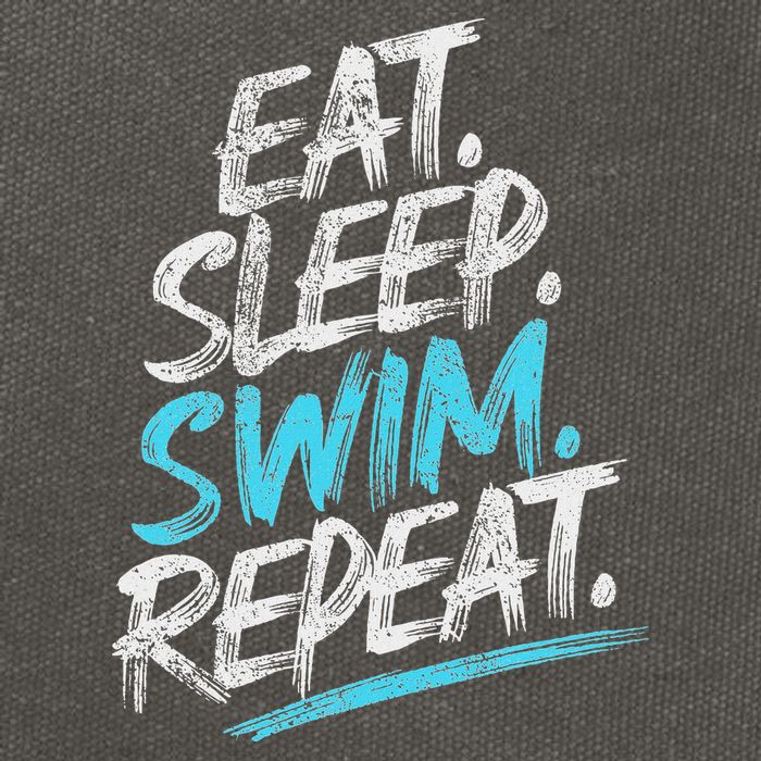 Eat Sleep Swim Repeat Swimming Cotton Canvas Backpack