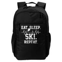 Eat Sleep Ski Repeat Skiing Skier Lover Funny Gift Daily Commute Backpack