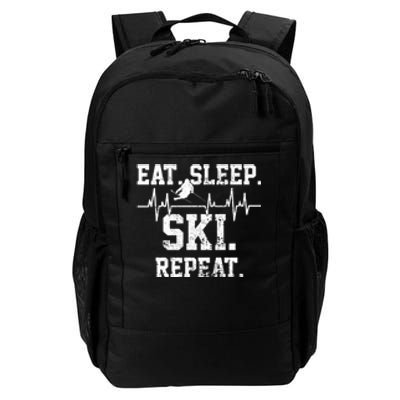 Eat Sleep Ski Repeat Skiing Skier Lover Funny Gift Daily Commute Backpack