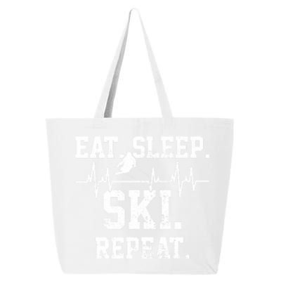 Eat Sleep Ski Repeat Skiing Skier Lover Funny Gift 25L Jumbo Tote