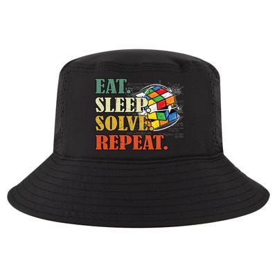 Eat Sleep Solve Repeat Math Speed Cubing Puzzle Lover Cube Cool Comfort Performance Bucket Hat