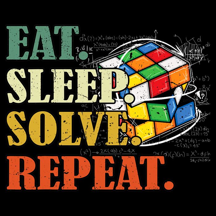 Eat Sleep Solve Repeat Math Speed Cubing Puzzle Lover Cube Cooling Performance Crew T-Shirt