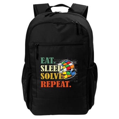 Eat Sleep Solve Repeat Math Speed Cubing Puzzle Lover Cube Daily Commute Backpack