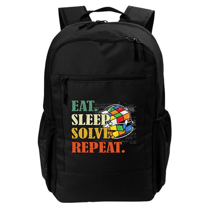 Eat Sleep Solve Repeat Math Speed Cubing Puzzle Lover Cube Daily Commute Backpack
