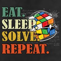 Eat Sleep Solve Repeat Math Speed Cubing Puzzle Lover Cube Knit Cap Winter Beanie