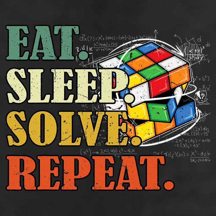 Eat Sleep Solve Repeat Math Speed Cubing Puzzle Lover Cube Knit Cap Winter Beanie