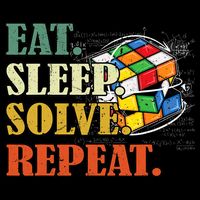 Eat Sleep Solve Repeat Math Speed Cubing Puzzle Lover Cube Flat Bill Trucker Hat