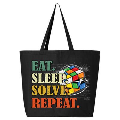 Eat Sleep Solve Repeat Math Speed Cubing Puzzle Lover Cube 25L Jumbo Tote