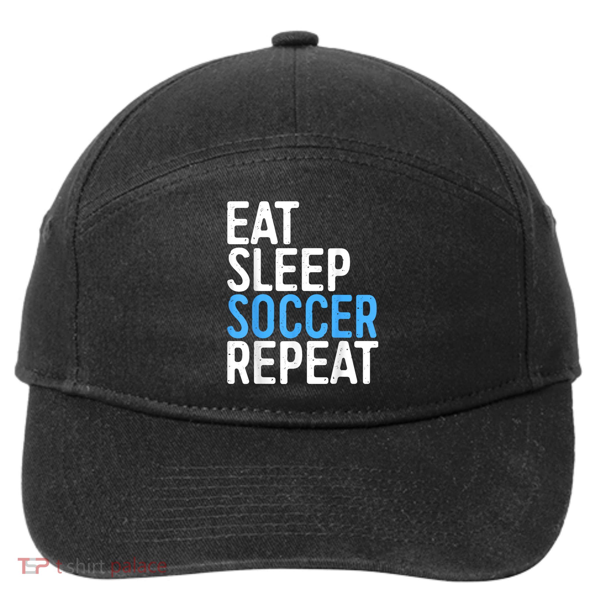 Eat Sleep Soccer Repeat 7-Panel Snapback Hat