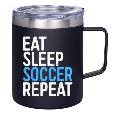 Eat Sleep Soccer Repeat 12oz Stainless Steel Coffee Mug