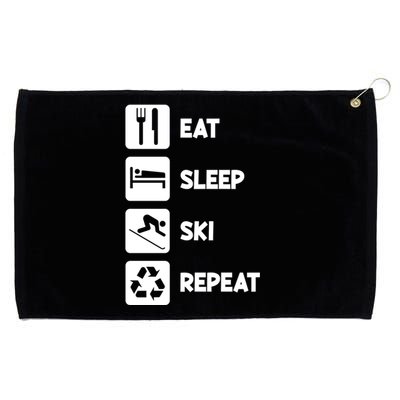 Eat Sleep Ski Repeat Snow Skiing Colorado Mountain Skier Tee Cool Gift Grommeted Golf Towel