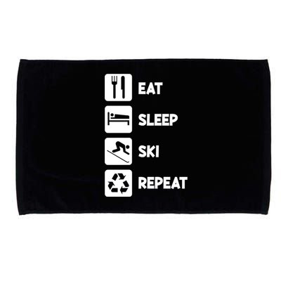 Eat Sleep Ski Repeat Snow Skiing Colorado Mountain Skier Tee Cool Gift Microfiber Hand Towel