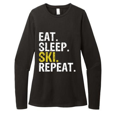 Eat Sleep Ski Repeat Gift Skiing Funny Gift Womens CVC Long Sleeve Shirt