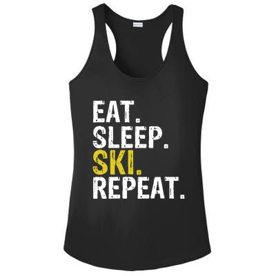 Eat Sleep Ski Repeat Gift Skiing Funny Gift Ladies PosiCharge Competitor Racerback Tank