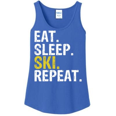 Eat Sleep Ski Repeat Gift Skiing Funny Gift Ladies Essential Tank