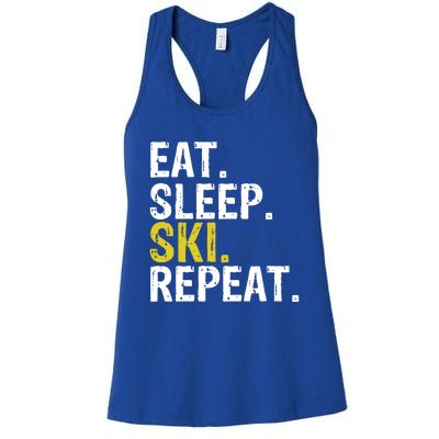 Eat Sleep Ski Repeat Gift Skiing Funny Gift Women's Racerback Tank