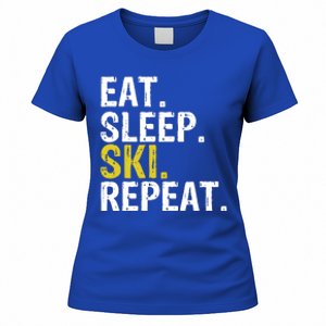 Eat Sleep Ski Repeat Gift Skiing Funny Gift Women's T-Shirt