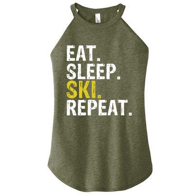 Eat Sleep Ski Repeat Gift Skiing Funny Gift Women's Perfect Tri Rocker Tank