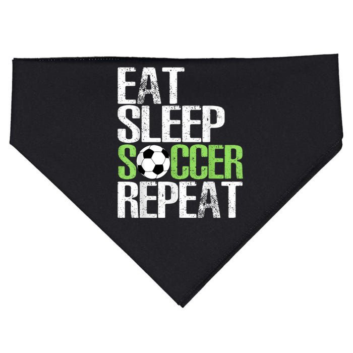 Eat Sleep Soccer Repeat Shirts Cool Sport Player Gift USA-Made Doggie Bandana