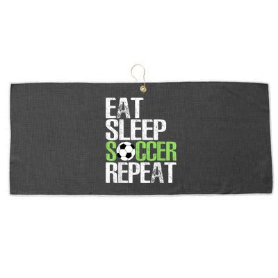 Eat Sleep Soccer Repeat Shirts Cool Sport Player Gift Large Microfiber Waffle Golf Towel