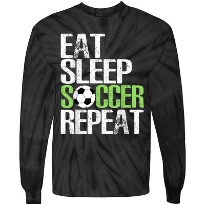 Eat Sleep Soccer Repeat Shirts Cool Sport Player Gift Tie-Dye Long Sleeve Shirt