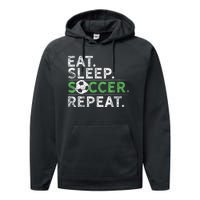 Eat Sleep Soccer Repeat Shirts Soccer Player Coach Boy Performance Fleece Hoodie