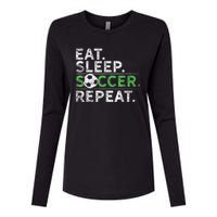 Eat Sleep Soccer Repeat Shirts Soccer Player Coach Boy Womens Cotton Relaxed Long Sleeve T-Shirt