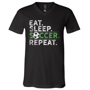 Eat Sleep Soccer Repeat Shirts Soccer Player Coach Boy V-Neck T-Shirt