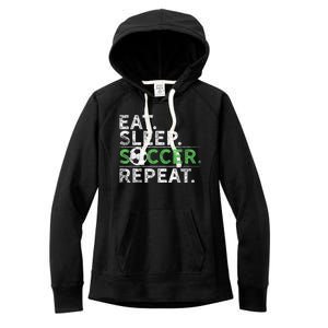 Eat Sleep Soccer Repeat Shirts Soccer Player Coach Boy Women's Fleece Hoodie