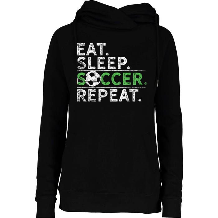 Eat Sleep Soccer Repeat Shirts Soccer Player Coach Boy Womens Funnel Neck Pullover Hood